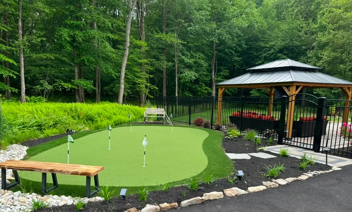Custom putting green and gazebo build