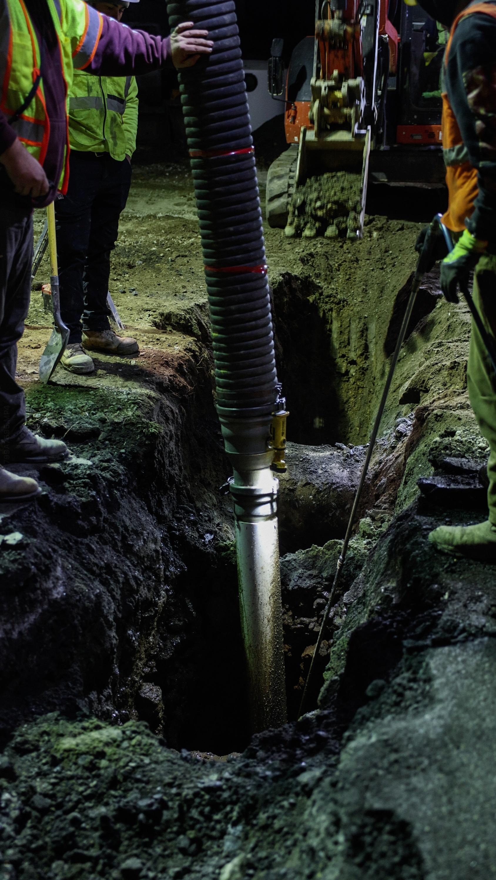 Underground utility repair crew