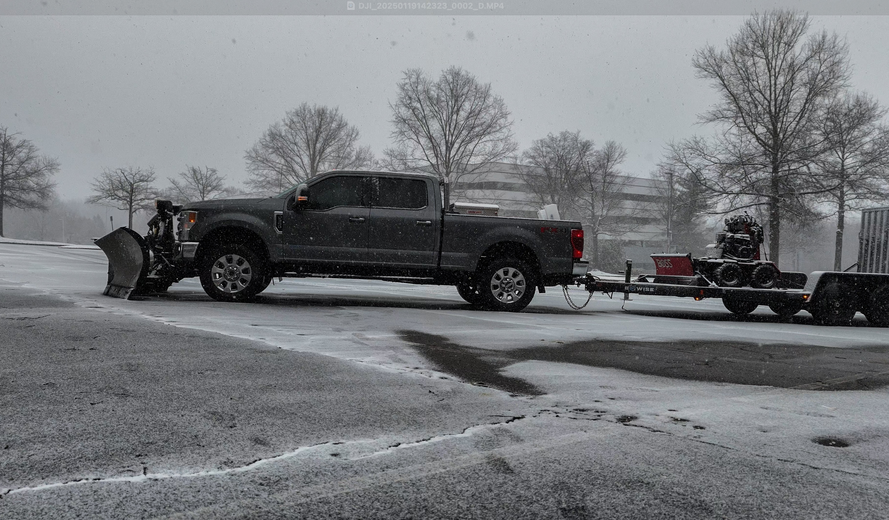 Plow truck with equipment trailer